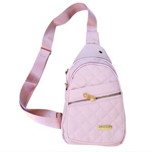 NWT Crossbody Sling Bag Light Pink with Gold Zippers/Hardware One Size